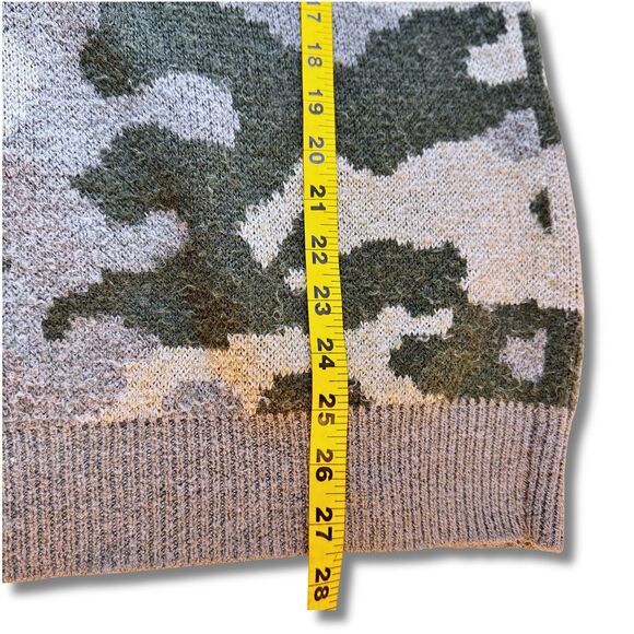 Lucky Brand Wool Blend Camouflage Cardigan Sweater Small Green Button Up Soft - Picture 8 of 11